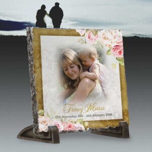 Gold and Roses Border Photo Slate